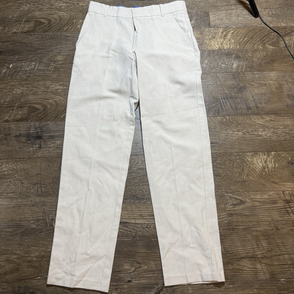 NWT IZOD‎ Boys School Uniform Flat Front Pants Khaki cotton blend size 16 REG